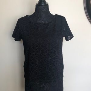 Black Lacey short sleeve top